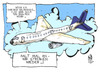 Cartoon: Lufthansa (small) by Kostas Koufogiorgos tagged lufthansa,flugzeug,streik,schlichtung,einigung,arbeitskampf,lohn,gehalt,arbeit,karikatur,kostas,koufogiorgos