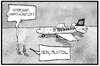 Cartoon: Lufthansa (small) by Kostas Koufogiorgos tagged karikatur,koufogiorgos,illustration,cartoon,lufthansa,streik,piloten,graffiti,flugzeug,flughafen,arbeit,arbeitskampf,streikhansa,kunst