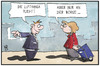 Cartoon: Lufthansa (small) by Kostas Koufogiorgos tagged karikatur,koufogiorgos,illustration,cartoon,lufthansa,streik,flug,börse,höhenflug,aktie,fliegen,flughafen,reisende,passagier