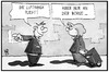 Cartoon: Lufthansa fliegt (small) by Kostas Koufogiorgos tagged karikatur,koufogiorgos,illustration,cartoon,lufthansa,streik,flug,börse,höhenflug,aktie,fliegen,flughafen,reisende,passagier