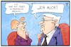 Cartoon: Merkel und Steinmeier (small) by Kostas Koufogiorgos tagged karikatur,koufogiorgos,illustration,cartoon,steinmeier,merkel,mission,polen,chemnitz,reise