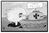 Cartoon: Militärausgaben (small) by Kostas Koufogiorgos tagged karikatur,koufogiorgos,illustration,cartoon,bundeswehr,geld,sparschwein,haushalt,von,der,leyen,militär,panzer