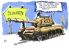 Cartoon: Militärregierung in Ägypten (small) by Kostas Koufogiorgos tagged aegypten,militaer,regierung,panzer,demokratie,sturz,mubarak,ruecktritt,revolution,protest,demonstration,politik,karikatur,kostas,koufogiorgos