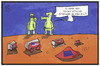 Cartoon: Müll auf dem Mars (small) by Kostas Koufogiorgos tagged karikatur,koufogiorgos,illustration,cartoon,exomars,esa,schiaparelli,mars,marsmännchen,raumfahrt,müll,erde,erdling,mission,landeroboter