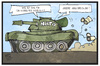 Cartoon: NATO-Gipfel (small) by Kostas Koufogiorgos tagged karikatur,koufogiorgos,illustration,cartoon,russland,nato,militär,pakt,bündnis,panzer,abschreckung,armee,konflikt