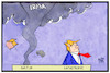 Cartoon: Naturkatastrophe (small) by Kostas Koufogiorgos tagged karikatur,koufogiorgos,illustration,cartoon,irma,natur,katastrophe,hurricane,trump,usa