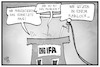 Cartoon: Neues von der IFA (small) by Kostas Koufogiorgos tagged karikatur,koufogiorgos,illustration,cartoon,ifa,funkausstellung,funkloch,netz,internet,daten,geschwindigkeit,smart,home,technik,digitalisierung