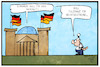 Cartoon: Null Toleranz (small) by Kostas Koufogiorgos tagged karikatur,koufogiorgos,illustration,cartoon,null,toleranz,rechtsextremismus,reichstag,bundestag,parlament,haushalt,debatte,schwarz,michel