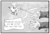 Cartoon: Öko-Twitter (small) by Kostas Koufogiorgos tagged karikatur,koufogiorgos,illustration,cartoon,habeck,twitter,vogel,öko,grüne,soziale,medien,politik,partei