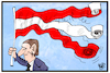 Cartoon: Österreich (small) by Kostas Koufogiorgos tagged karikatur,koufogiorgos,illustration,cartoon,oesterreich,flagge,fahne,övp,fpö,partei,kurz,strache,video