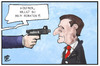 Cartoon: Oettinger und Petry (small) by Kostas Koufogiorgos tagged karikatur,koufogiorgos,illustration,cartoon,oettinger,petry,hochzeit,heiratsantrag,schuss,pistole,waffe,afd,erschießen