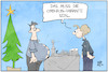 Cartoon: Omikron-Variante (small) by Kostas Koufogiorgos tagged karikatur,koufogiorgos,illustration,cartoon,omikron,weihnachten,essen,pandemie,übergewicht,dick