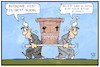 Cartoon: Ost und West (small) by Kostas Koufogiorgos tagged karikatur,koufogiorgos,illustration,cartoon,ost,west,wiedervereinigung,michel,last,richtung,weg,gemeinsam,zusammen,deutschland,ddr,brd