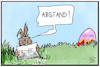 Cartoon: Ostern mit Abstand (small) by Kostas Koufogiorgos tagged karikatur,koufogiorgos,illustration,cartoon,abstand,ostern,corona,pandemie,virus,prävention,regeln,osterhase