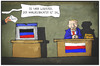 Cartoon: Ostukraine (small) by Kostas Koufogiorgos tagged karikatur,koufogiorgos,illustration,cartoon,wahl,ukraine,putin,wahlbeobachter,urne,russland,politik