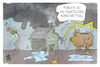 Cartoon: Parteitag der Grünen (small) by Kostas Koufogiorgos tagged karikatur,koufogiorgos,grüne,parteitag,wetter,herbst,haushalt,ampel,gewitter