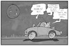 Cartoon: Partielle Mondfinsternis (small) by Kostas Koufogiorgos tagged karikatur,koufogiorgos,illustration,cartoon,mond,rot,grün,auto,ampel,verkehr,zeichen,erdtrabant,himmelskörper,finsternis,nacht,himmel