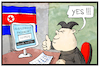Cartoon: Passwort Covfefe (small) by Kostas Koufogiorgos tagged karikatur,koufogiorgos,illustration,cartoon,covfefe,kim,jong,un,nordkorea,nuklear,waffen,code,usa,twitter,passwort,computer,hacker