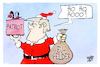 Cartoon: Patriot-Raketen (small) by Kostas Koufogiorgos tagged karikatur,koufogiorgos,weihnachtsmann,trump,usa,patriot,raketen,eu,geld,zahlung,geschenk