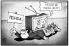 Cartoon: PEGIDA (small) by Kostas Koufogiorgos tagged karikatur,koufogiorgos,illustration,cartoon,neujahrsansprache,pegida,fernsehen,demonstration,merkel,bundeskanzlerin,machtwort,politik