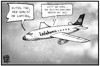 Cartoon: Pilotenstreik (small) by Kostas Koufogiorgos tagged karikatur,koufogiorgos,illustration,cartoon,piloten,streik,arbeitskampf,lufthansa,flugzeug,gespräch,sprechen,verhandeln,cockpit,gewerkschaft