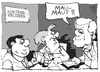 Cartoon: PKW-Maut (small) by Kostas Koufogiorgos tagged seehofer,merkel,gabriel,mau,maut,kartenspiel,pkw,verkehr,csu,cdu,spd,koalition,regierung,karikatur,koufogiorgos