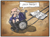 Cartoon: PKW-Maut (small) by Kostas Koufogiorgos tagged karikatur,koufogiorgos,illustration,cartoon,schaeuble,rollstuhl,pkw,maut,verkehr,gebühr,abgabe,finanzminister,politik