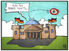 Cartoon: PKW-Maut (small) by Kostas Koufogiorgos tagged karikatur,koufogiorgos,illustration,cartoon,bundestag,reichstag,frisbee,maut,verkehr,gebühr,politik