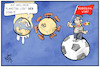 Cartoon: Planet Bundesliga (small) by Kostas Koufogiorgos tagged karikatur,koufogiorgos,illustration,cartoon,bundesliga,erde,planet,corona,pandemie,fussball,fan