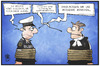 Cartoon: Polizeigewalt (small) by Kostas Koufogiorgos tagged karikatur,koufogiorgos,illustration,cartoon,kollegen,polizei,kirche,pädophilie,gewalt,fessel,geisel,arbeit