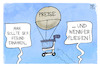 Cartoon: Preisanstieg (small) by Kostas Koufogiorgos tagged karikatur,koufogiorgos,illustration,cartoon,preise,einkaufen,verbraucher,fliegen,ballon,ernährung