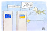 Cartoon: Putins 11. September (small) by Kostas Koufogiorgos tagged karikatur,koufogiorgos,putin,911,twin,towers,eu,ukraine