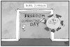 Cartoon: Quarantine Day (small) by Kostas Koufogiorgos tagged karikatur,koufogiorgos,illustration,cartoon,england,payday,freedom,corona,pandemie,virus