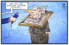 Cartoon: Queen-Besuch (small) by Kostas Koufogiorgos tagged karikatur,koufogiorgos,illustration,cartoon,queen,gauck,geschenk,gast,staatsbesuch,gemälde,bild,malerei,grossbritannien,königin,diplomatie