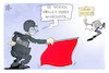 Cartoon: Querdenker (small) by Kostas Koufogiorgos tagged karikatur,koufogiorgos,illustration,cartoon,querdenker,polizei,polizist,stier,aggressiv,diktatur,angriff