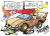 Cartoon: Raserei (small) by Kostas Koufogiorgos tagged spanien,raserei,unfall,bahn,zug,auto,verkehr,karikatur,koufogiorgos