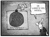 Cartoon: Rentenpaket (small) by Kostas Koufogiorgos tagged karikatur,koufogiorgos,illustration,cartoon,rentenpaket,kreis,quadrat,politik,kosten,michel,mathematik,bombe,zeitbombe