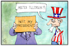 Cartoon: Rex Tillerson (small) by Kostas Koufogiorgos tagged karikatur,koufogiorgos,illustration,cartoon,tillerson,trump,president,usa,uncle,sam,job,amt,aufgabe,entlassung,aussenminister,politik,regierung,kabinett