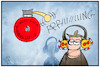 Cartoon: RKI-Alarm (small) by Kostas Koufogiorgos tagged karikatur,koufogiorgos,illustration,cartoon,rki,alarm,klingel,wieler,corona,pandemie,warnung,taub,hören,alarmsignal