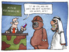 Cartoon: Rüstungsexporte (small) by Kostas Koufogiorgos tagged karikatur,koufogiorgos,illustration,cartoon,russland,saudi,arabien,bär,scheich,kreditkarte,kundenkarte,rüstungsindustrie,deutschland,export,krieg,waffen,rüstung,konflikt,ukraine,politik,wirtschaft