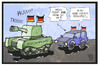 Cartoon: Rüstungsexporte (small) by Kostas Koufogiorgos tagged karikatur,koufogiorgos,cartoon,illustration,ruestung,ruestungsindustrie,exporte,wirtschaft,autocorso,jubel,fussball,deutschland,em,europameisterschaft,panzer,fahne,flagge,patriotismus