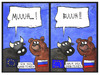 Cartoon: Russland-Sanktionen (small) by Kostas Koufogiorgos tagged karikatur,koufogiorgos,illustration,cartoon,europa,eu,russland,stier,bär,muh,buh,sanktionen,konflikt,wirtschaft