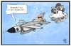 Cartoon: Russland beschattet (small) by Kostas Koufogiorgos tagged karikatur,koufogiorgos,illustration,cartoon,tornado,russland,bär,bundeswehr,syrien,einsatz,militär,flugzeug