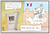 Cartoon: Sarkozy in Haft (small) by Kostas Koufogiorgos tagged karikatur,koufogiorgos,illustration,cartoon,sarkozy,frankreich,ludwig,louis,gefängnis,gericht,guillotine,geschichte,präsident,urteil,bestechung,korruption