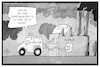 Cartoon: Saubere E-Mobilität (small) by Kostas Koufogiorgos tagged karikatur,koufogiorgos,illustration,cartoon,verbrennungsmotor,mobilität,verkehr,auto,industrie,kraftwerk,atom,kohle,umwelt,emissionen,abgas,verschmutzung