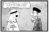 Cartoon: Saudi-Arabien und Iran (small) by Kostas Koufogiorgos tagged karikatur,koufogiorgos,illustration,cartoon,iran,saudi,arabien,dialog,diplomatie,konflikt,tatort,til,schweiger,tschiller,polizei