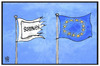 Cartoon: Schengener Abkommen (small) by Kostas Koufogiorgos tagged karikatur,koufogiorgos,illustration,cartoon,eu,europa,fahne,flagge,halbmast,grenzkontrollen,flüchtlingskrise,grenze