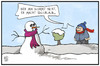 Cartoon: Schnee im April (small) by Kostas Koufogiorgos tagged karikatur,koufogiorgos,illustration,cartoon,april,wetter,schnee,kälte,schneemann,ski,urlauib,mai,klima