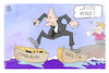 Cartoon: Scholz auf Reisen (small) by Kostas Koufogiorgos tagged karikatur,koufogiorgos,illustration,cartoon,scholz,merkel,pandemie,delta,omikron