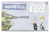 Cartoon: Scholz besucht Rheinmetall (small) by Kostas Koufogiorgos tagged karikatur,koufogiorgos,rheinmetall,panzer,rüstung,ampel,scholz